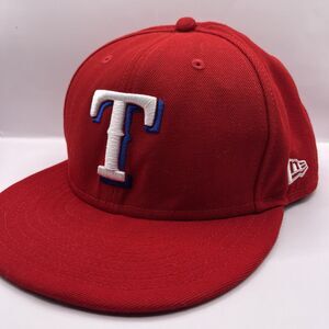 Texas Rangers New Era 59fifty Red Fitted Hat Cap Size 7 5/8 MLB Baseball